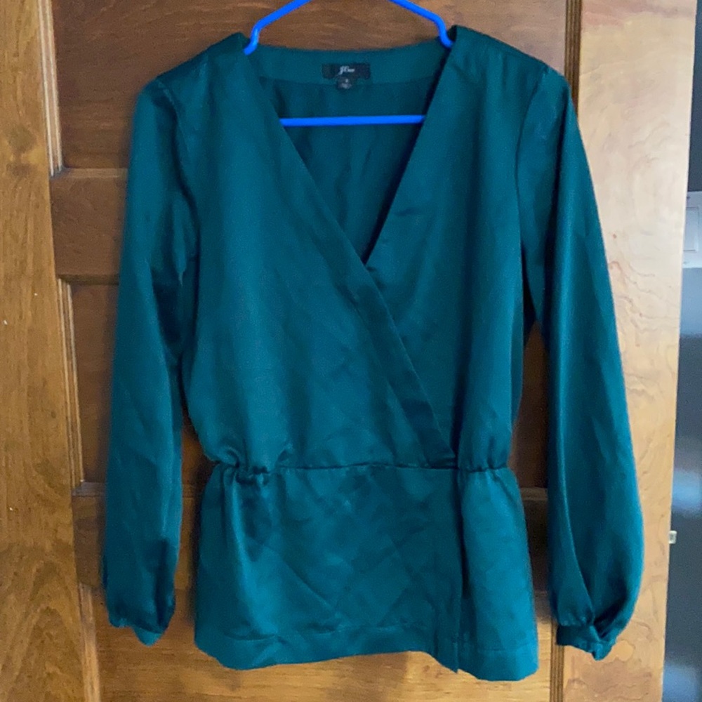 J. Crew Blouse Size S Forest Green